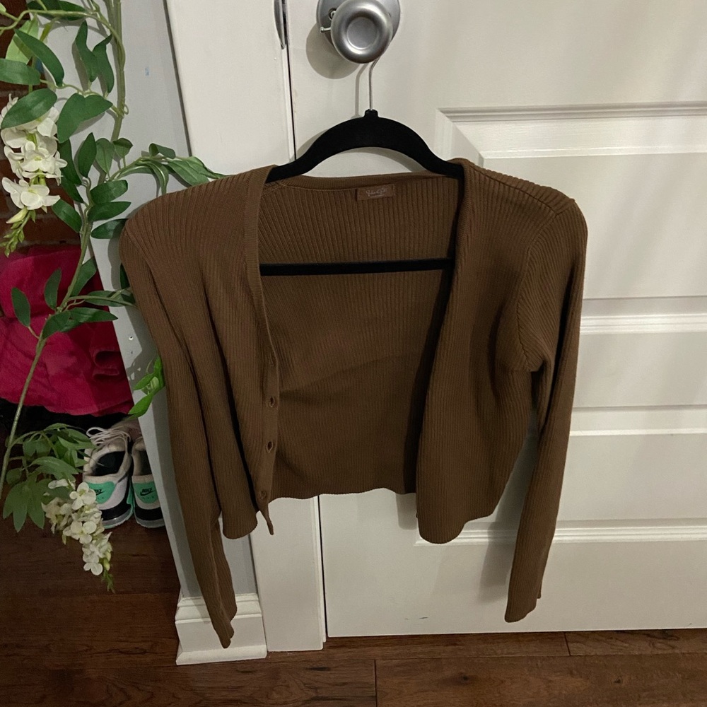 Brand New Brandy Melville Brown Cardigan